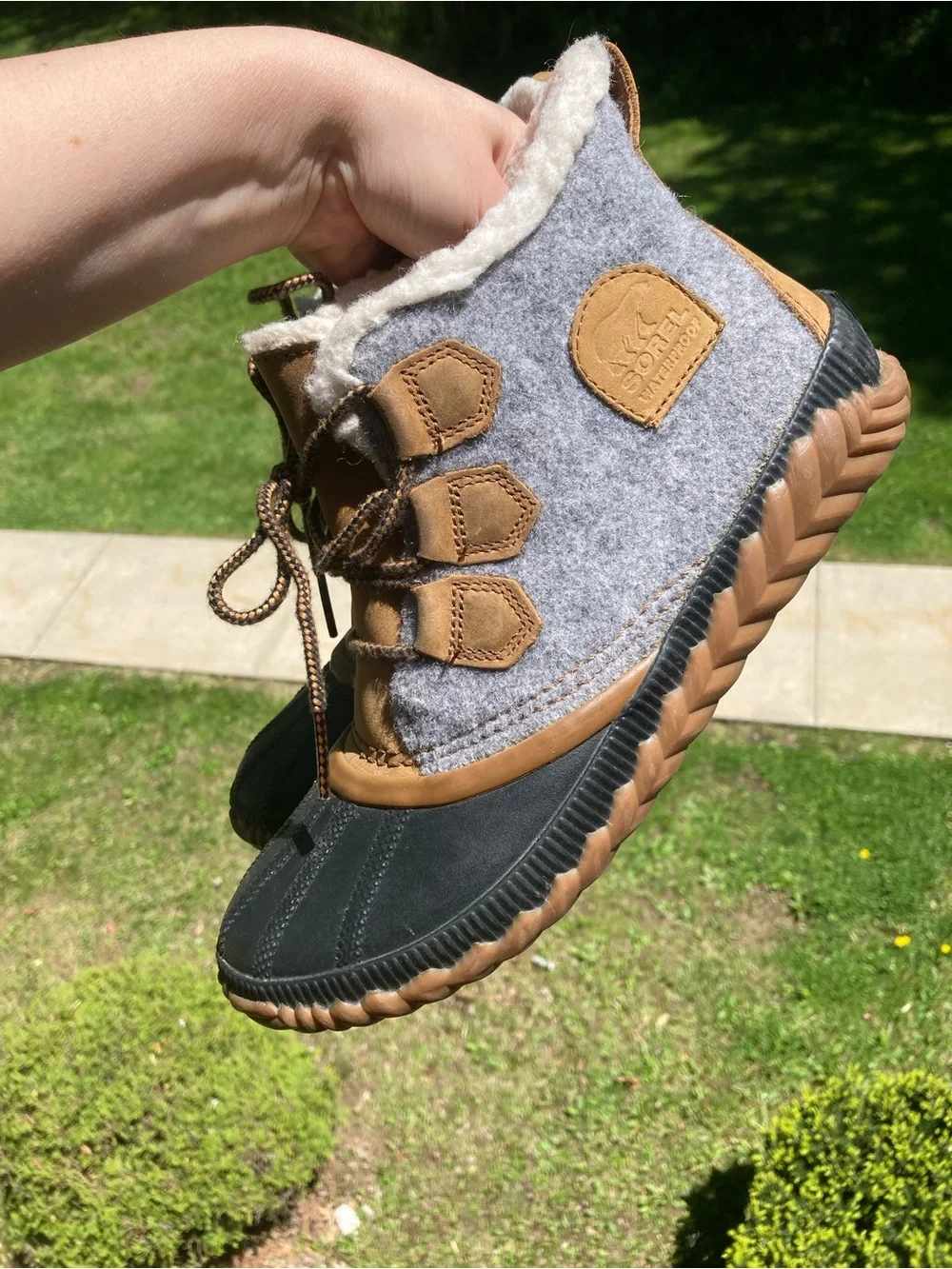 Sorel Out N About Rubber Duck Boots Winter Boots Grey Black Size 8.5